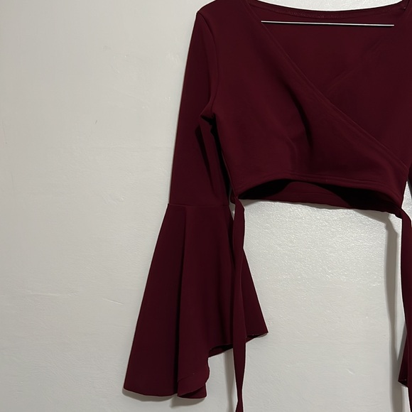 Burgundy crop top from Romwe - Picture 5 of 8